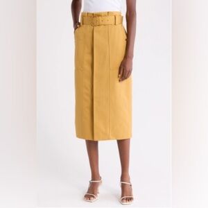 A.L.C. Maia Belted Cotton Midi Skirt Size 8